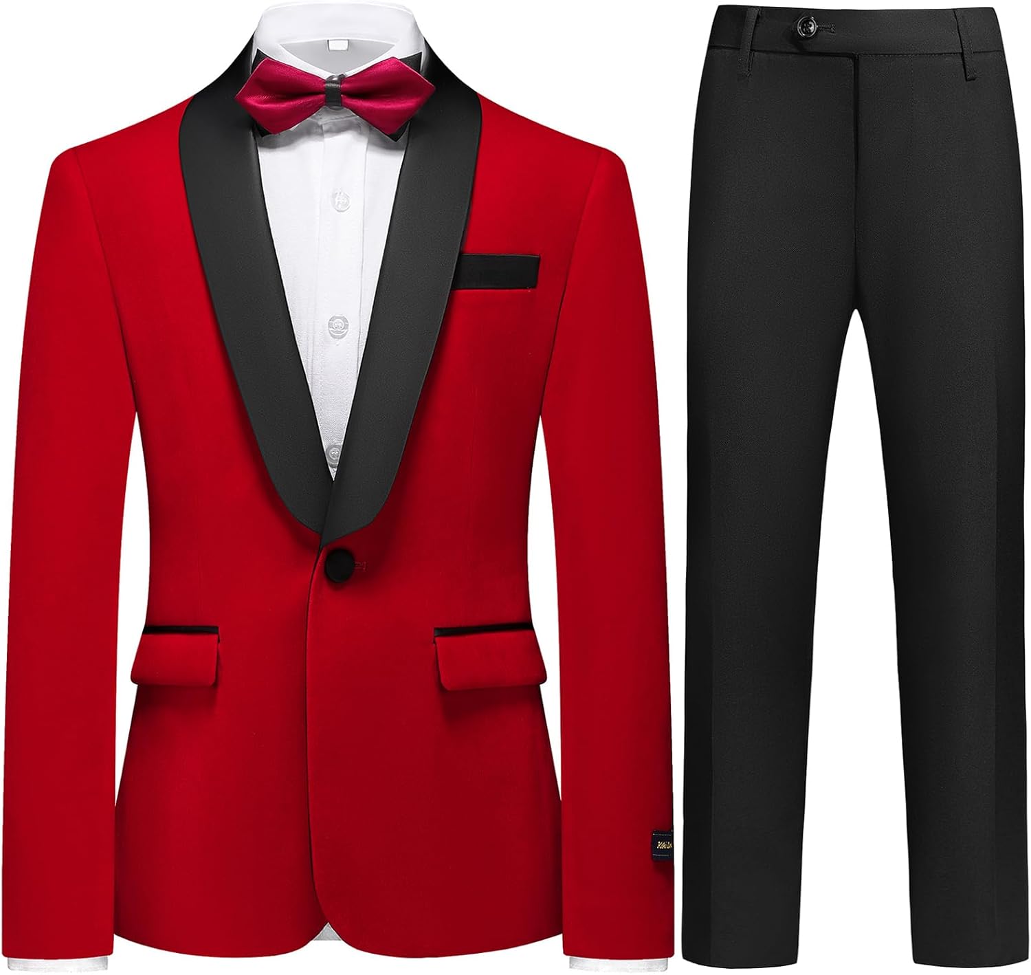 Boys Velvet Suits Slim Fit Tuxedo 2 Piece Fashion Outfit