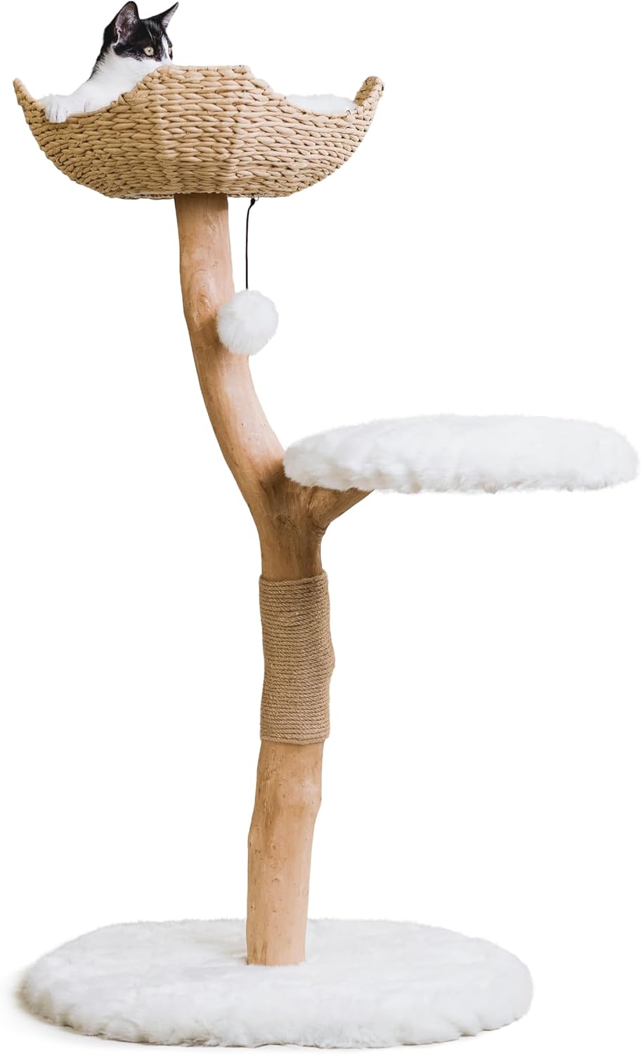 Wooden Cat Climbing Tree Tower for Large Cats Up to 15 Pounds
