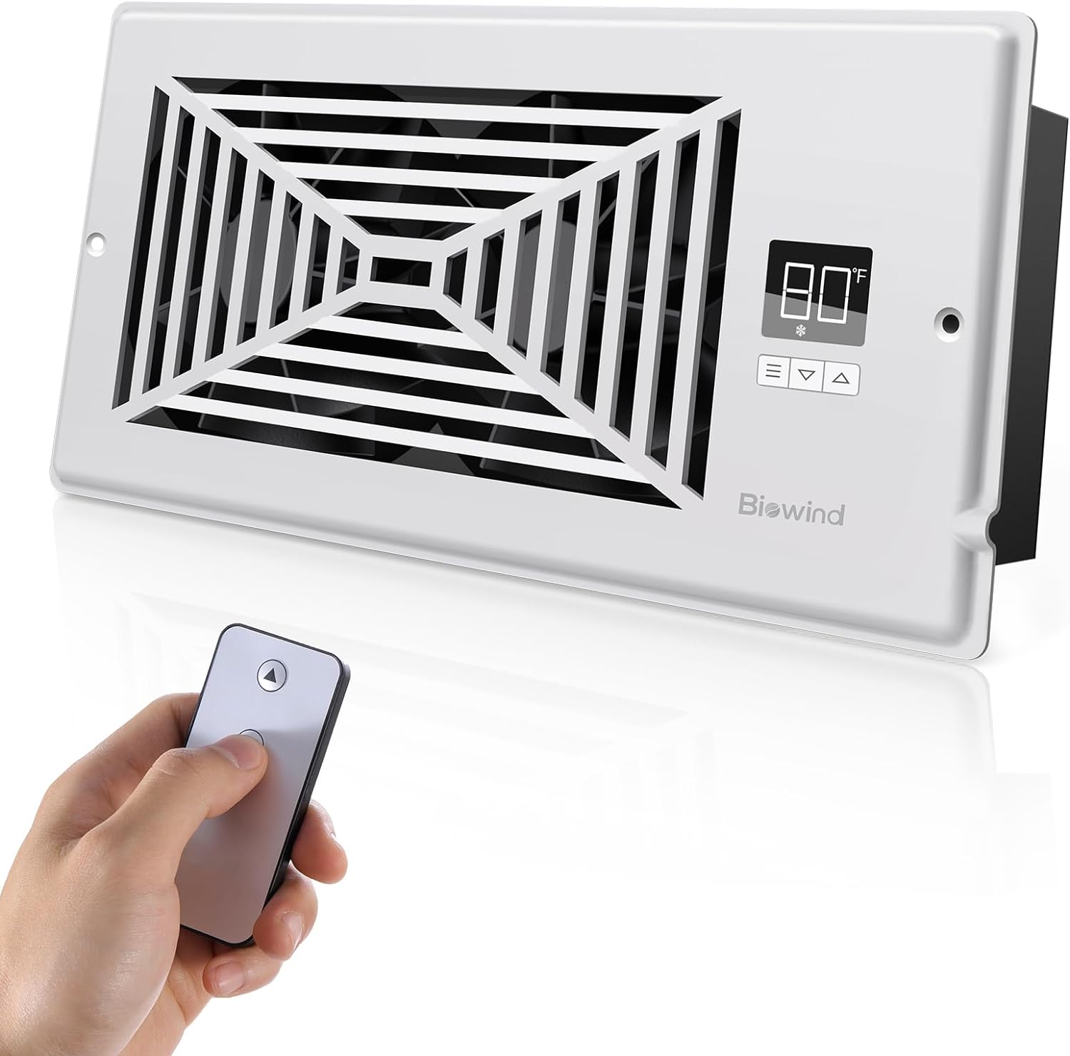 Whisper-Quiet 10-Speed Register Booster Fan - Remote Control & Thermostat