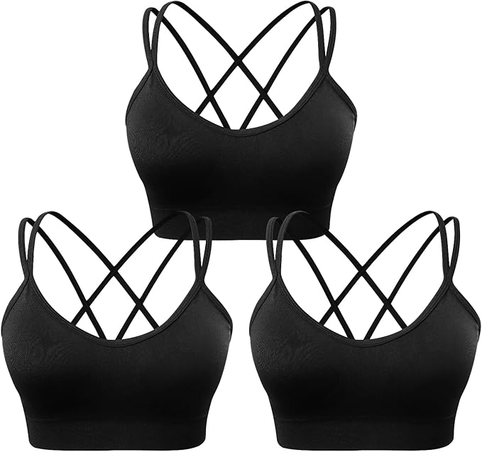 Women's Cross Back Sport Bras for Yoga Workout Fitness S-2XL