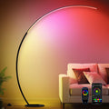 RGB Dimmable Arc Floor Lamp with Remote Control - Ultra Bright 1800LM