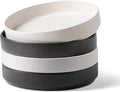 8.25 in Pasta Bowls Set of 4 - Dark Charcoal & White Matte Glaze