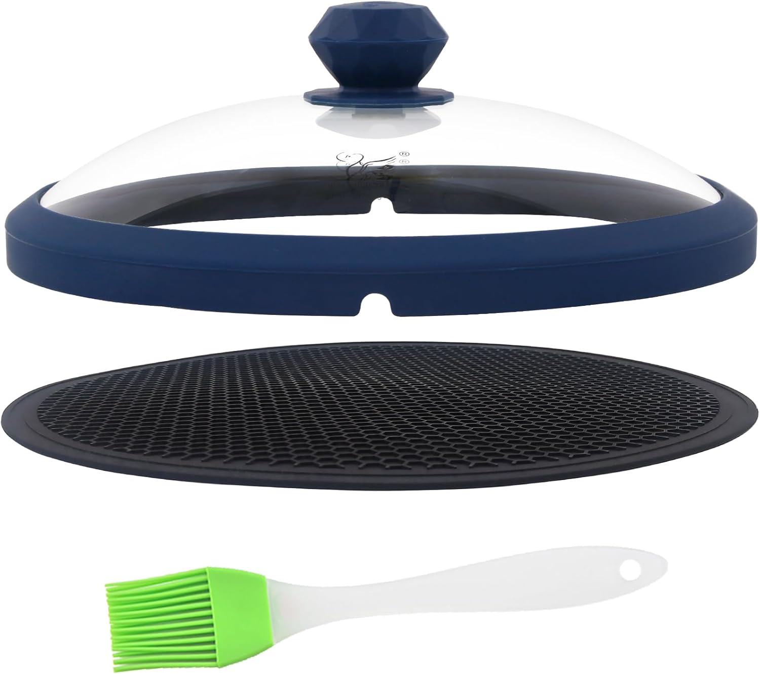 Dark Blue Glass Microwave Cover - Heat Food Safely!