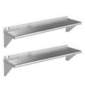 Stainless Steel Wall Shelf 12 x 48 in 350lb Capacity - Commercial