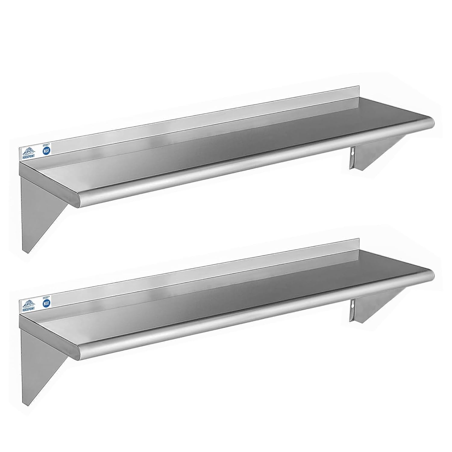 ROCKPOINT Stainless Steel Shelf 12 x 48 Inches for Heavy Use
