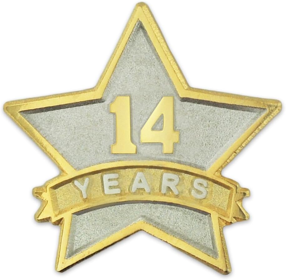 PinMart Year Service Award STAR Lapel Pin for Employee Recognition