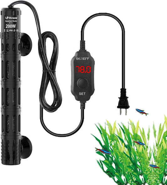 200W Submersible Fish Tank Heater with Digital Thermostat - VCRAZE