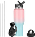 HYDROWION Vacuum Insulated 40 oz Water Bottle - Fits Cup Holders