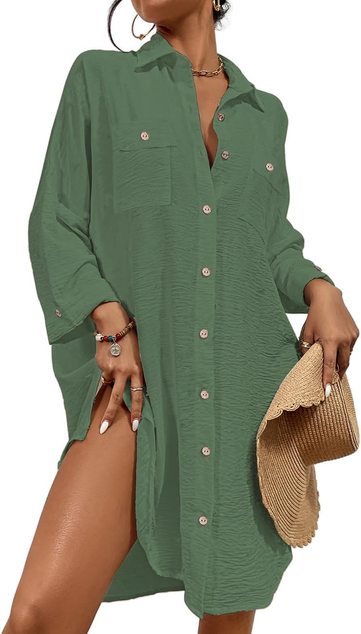 Bsubseach Womens Modern Swimsuit Cover Up Blouse for Beach