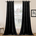Black Velvet 96 in Long Curtains with Grommet - Thermal Privacy