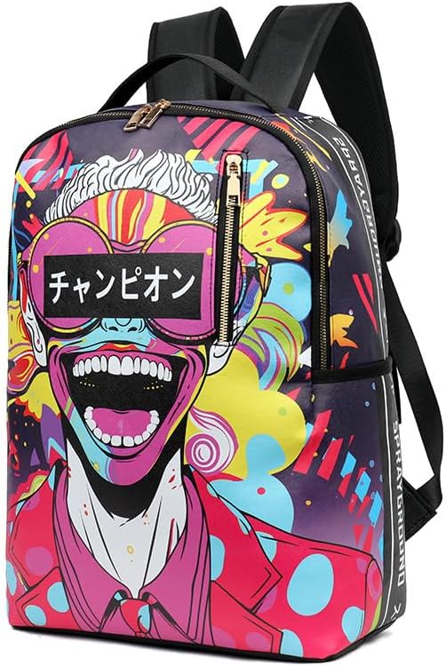 Fashion Cartoon Graffiti Backpack for Men and Women Travel