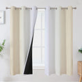 Estelar Textiler Beige Greyish White Ombre Blackout Curtains 63 in