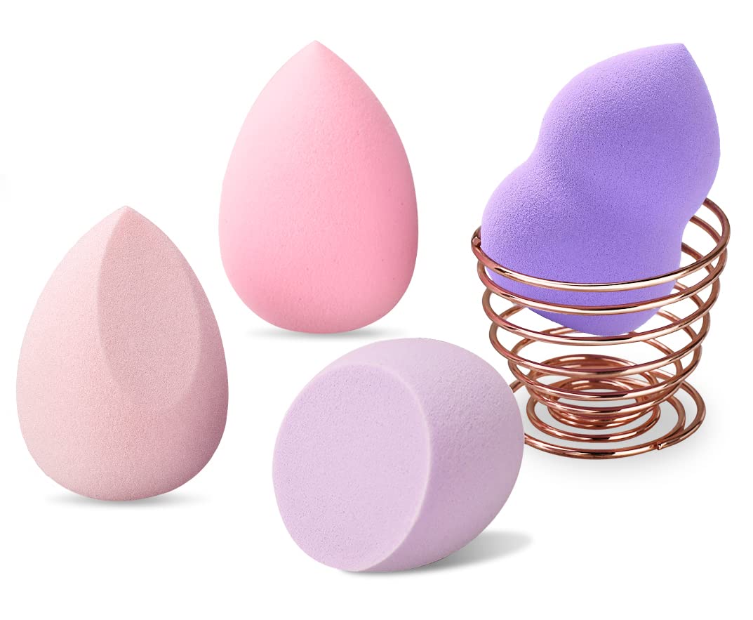 5-Piece Makeup Sponge Set with Holder - Flawless Face!