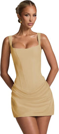 Satin Homecoming Dresses for Women Spaghetti Straps Corset Mini
