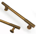 Asidrama 10 Pack Antique Brass Cabinet Handles 5 in - Solid Upgrade