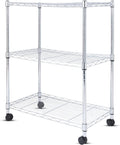 Whitmor 3 Tier Heavy Duty Storage Shelves with Wheels for Home