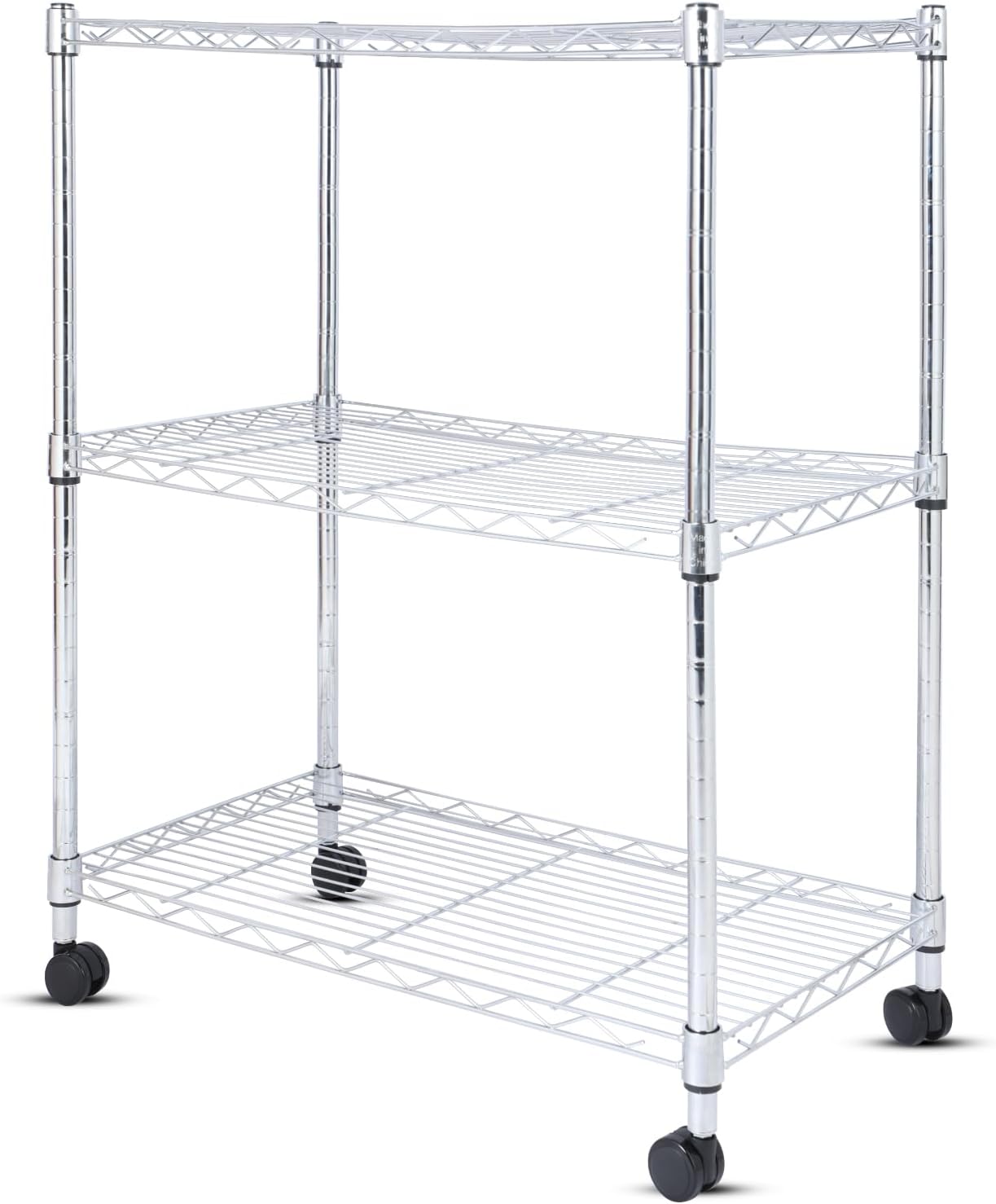 Whitmor 3 Tier Heavy Duty Storage Shelves with Wheels for Home