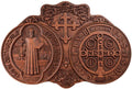 Saint Benedict Medal Wall Decor Plaque - Handmade 12 in Religious Art