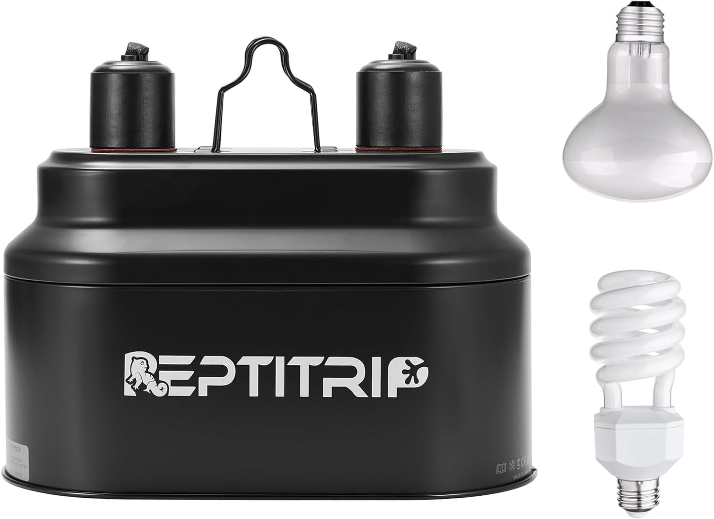 Dual Reptile Light Fixture with 100W Heat & UVB Bulb Combo