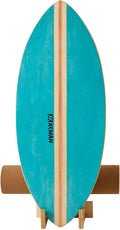 Wooden Surf Balance Board Trainer with Roller - Non Slip Deck
