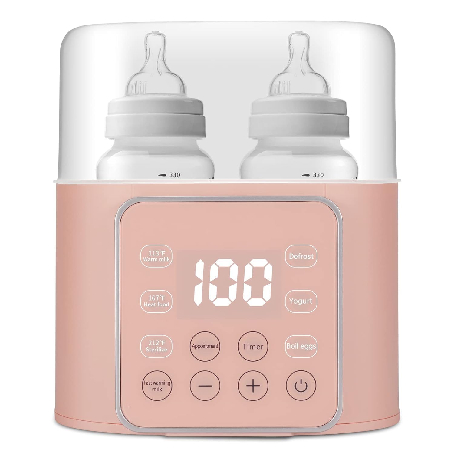 9-in-1 Baby Bottle Warmer: Fast Heating, Twin-Friendly, Accurate LCD Display!