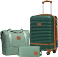 Coolife 3 Piece Luggage Set Carry On Spinner Wheels - Durable Travel