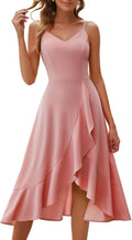 DRESSTELLS Women's Cocktail Party Dress - Elegant High Low Fit Flare