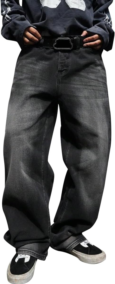 HUNGSON Mens Baggy Jeans for Men Women Y2k Skater Vintage Style