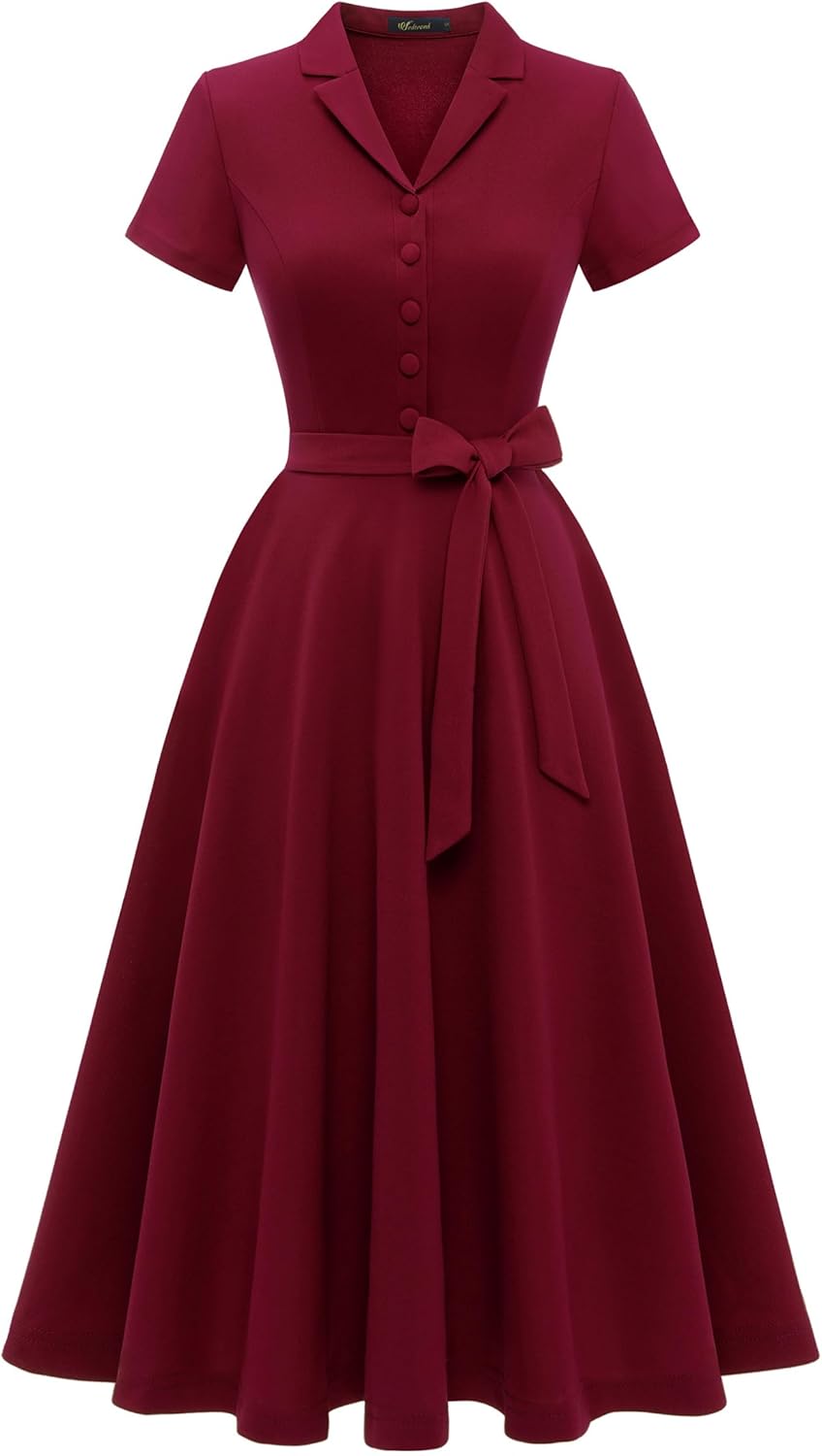 Wedtrend Women's Vintage Tea Dress for Cocktail and Casual Wear