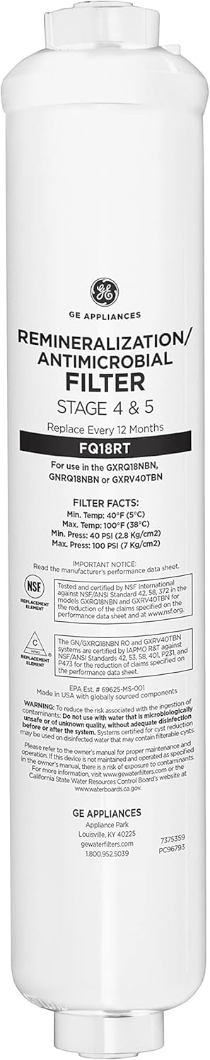 GE Reverse Osmosis Remineralization Filter for GXRV40TBN Systems