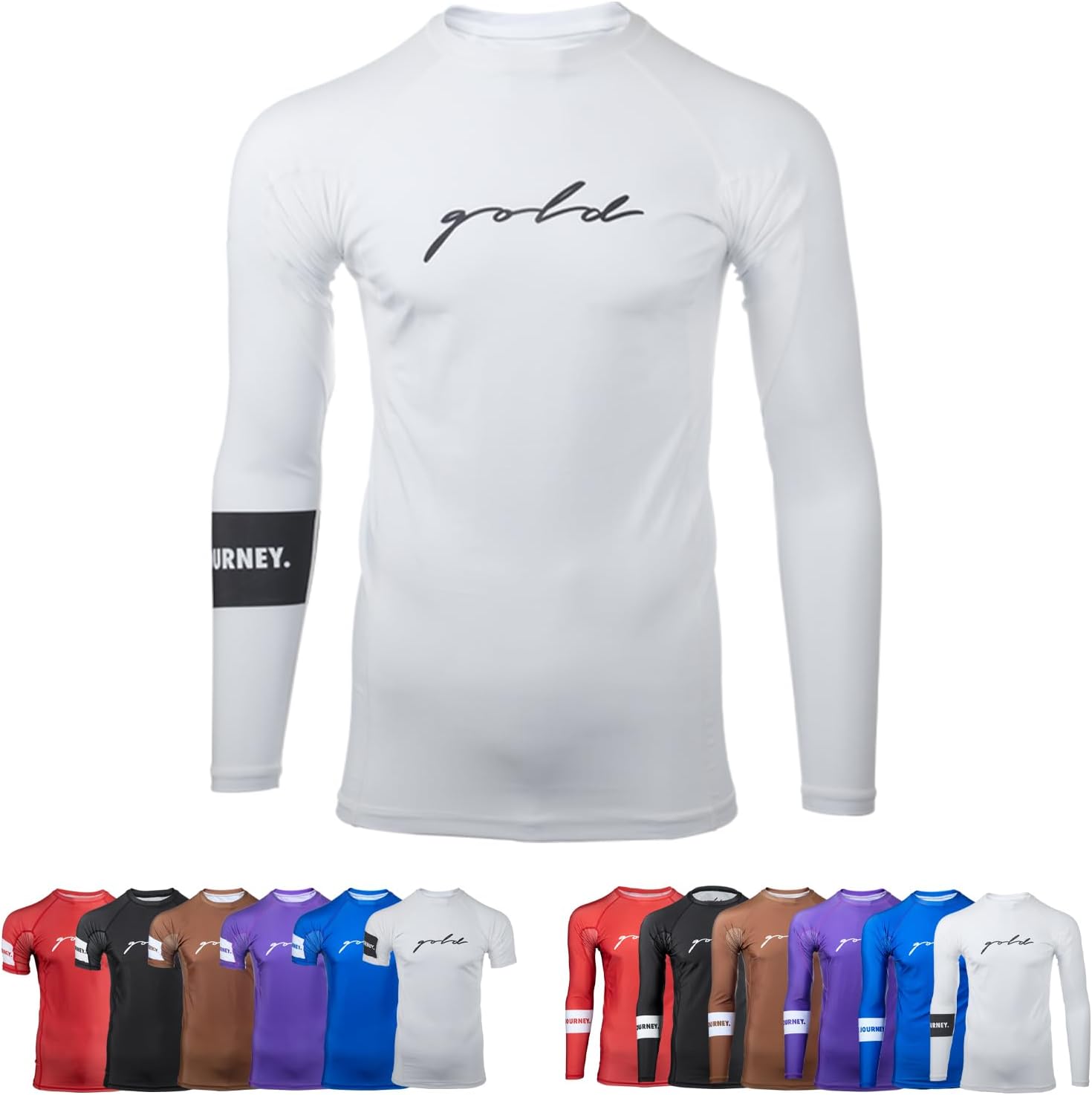 Gold BJJ Foundation Rash Guard for No-Gi and Gi Jiu Jitsu