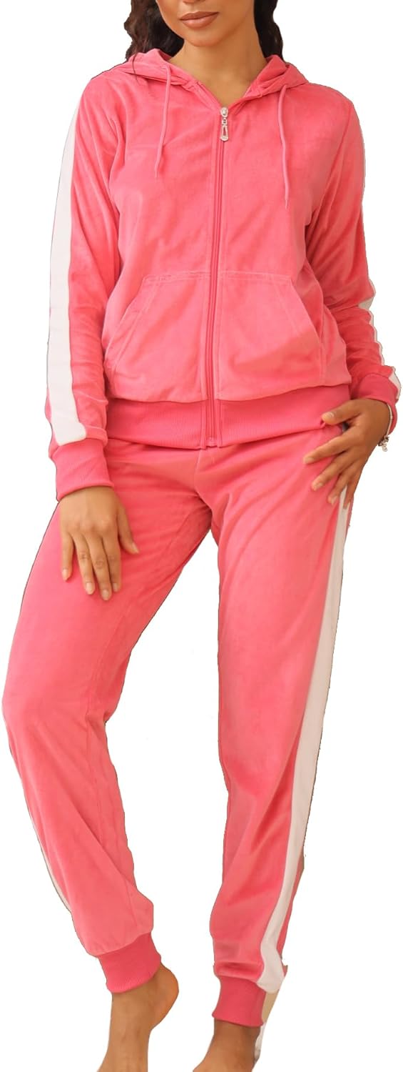 Facitisu Track Suits for Women: Stylish Velvet Sweatsuit Set