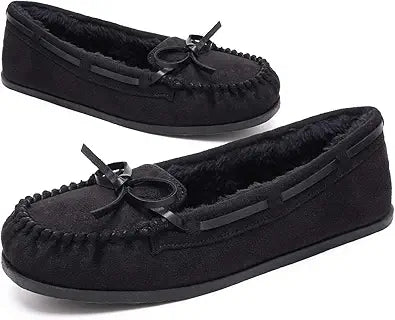 KOLILI Womens Faux Fur Moccasin Slippers for Cozy Comfort