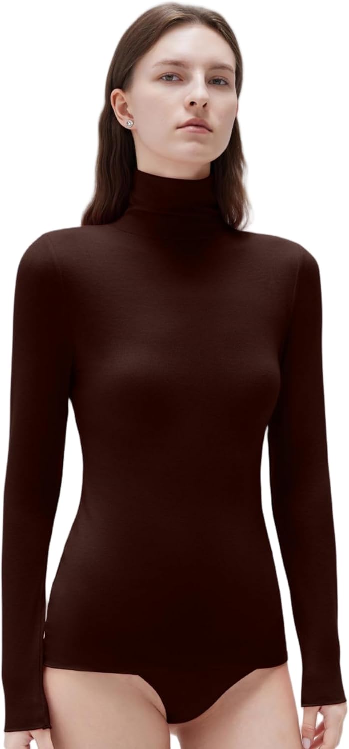Cashmere Turtleneck Long Sleeve Shirt for Women - Fitted Style