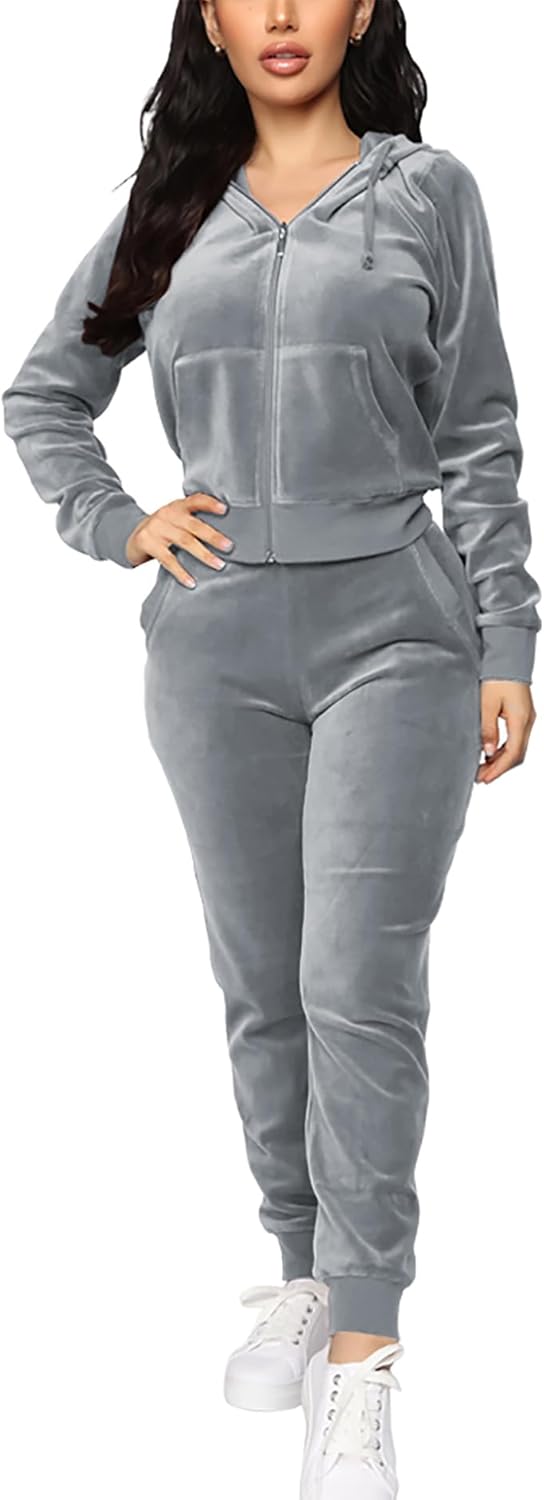 BOGURST Velour Tracksuit Set for Women - Stylish Comfort Wear