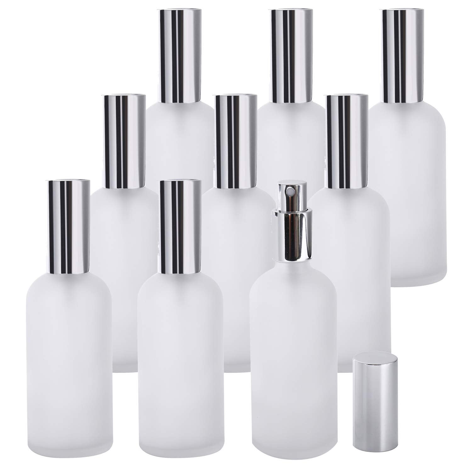 Bekith 9-Pack 3oz Glass Spray Bottles - Reusable & Refillable for Essential Oils