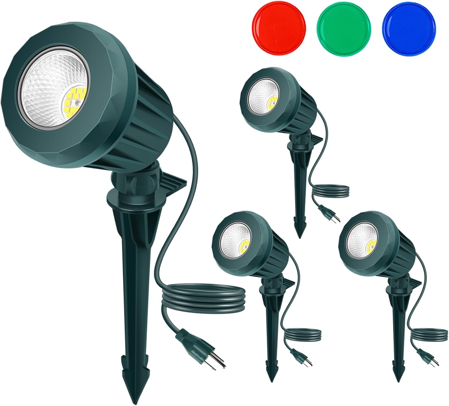Halloween Spotlight Outdoor with RGB Lenses for Yard Decor