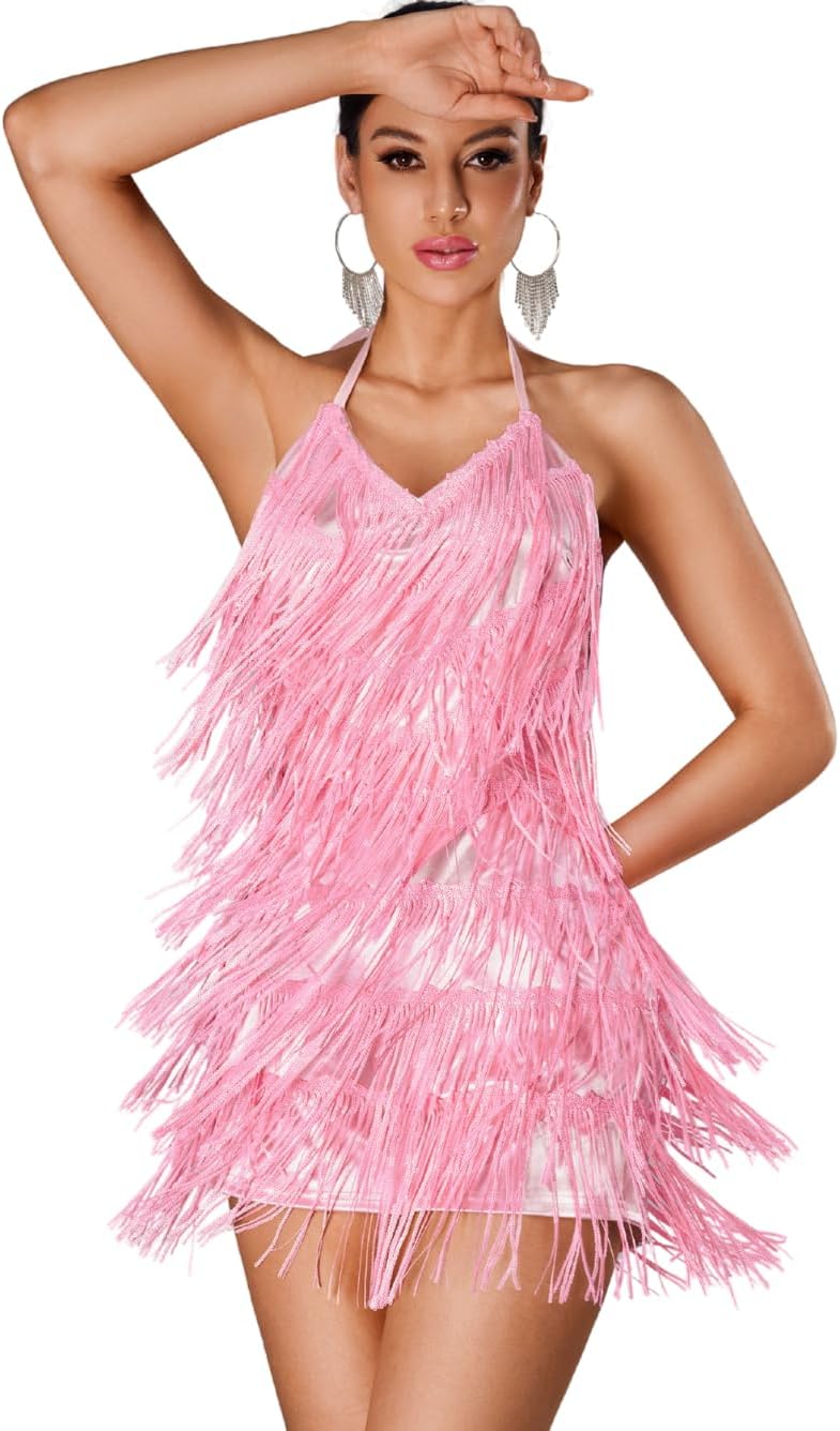 Kaei&Shi Sequin Fringe Romper for Disco and Birthday Parties