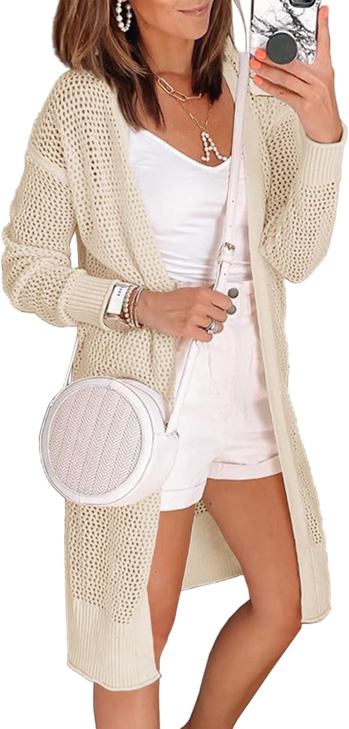 Misassy Womens Open Front Knit Sheer Cardigans for Summer Style