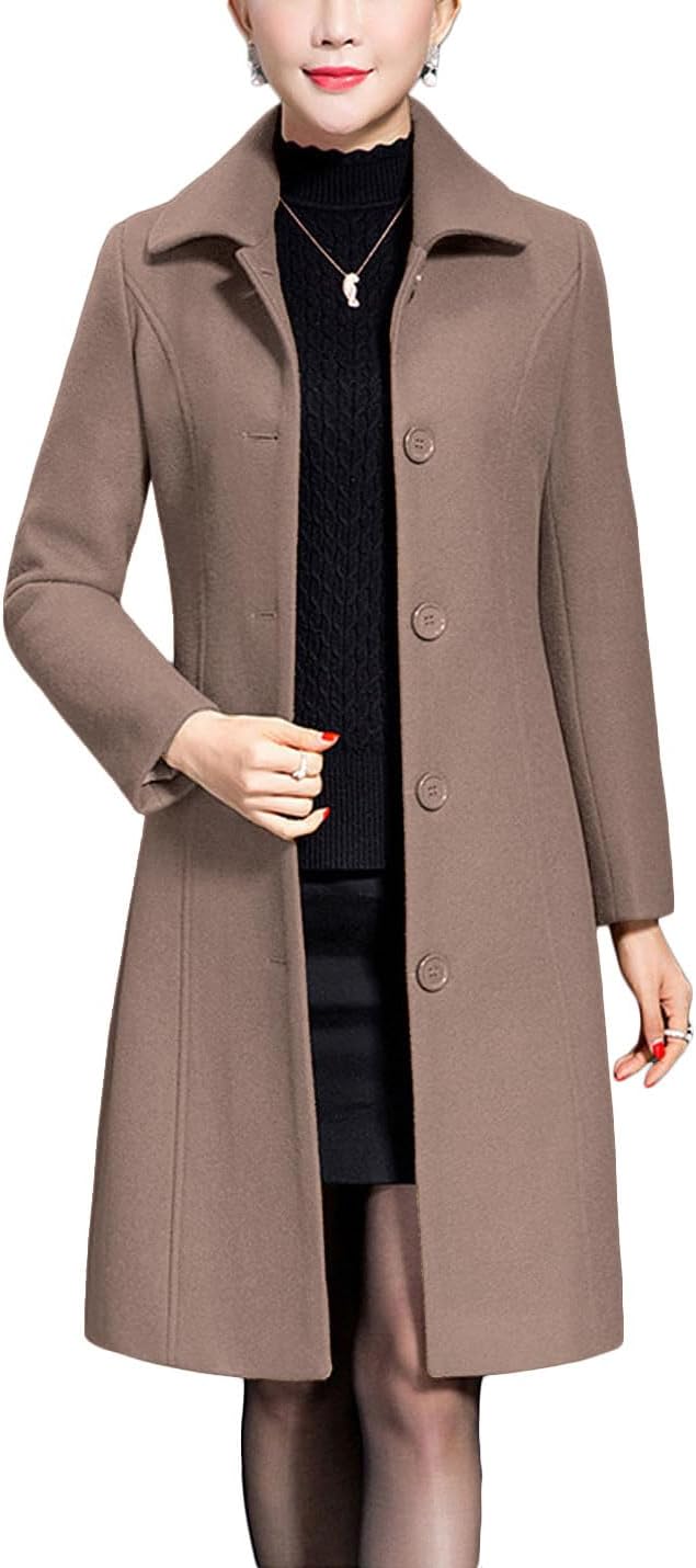 Jenkoon Women's Wool Trench Coat for Stylish Winter Wear