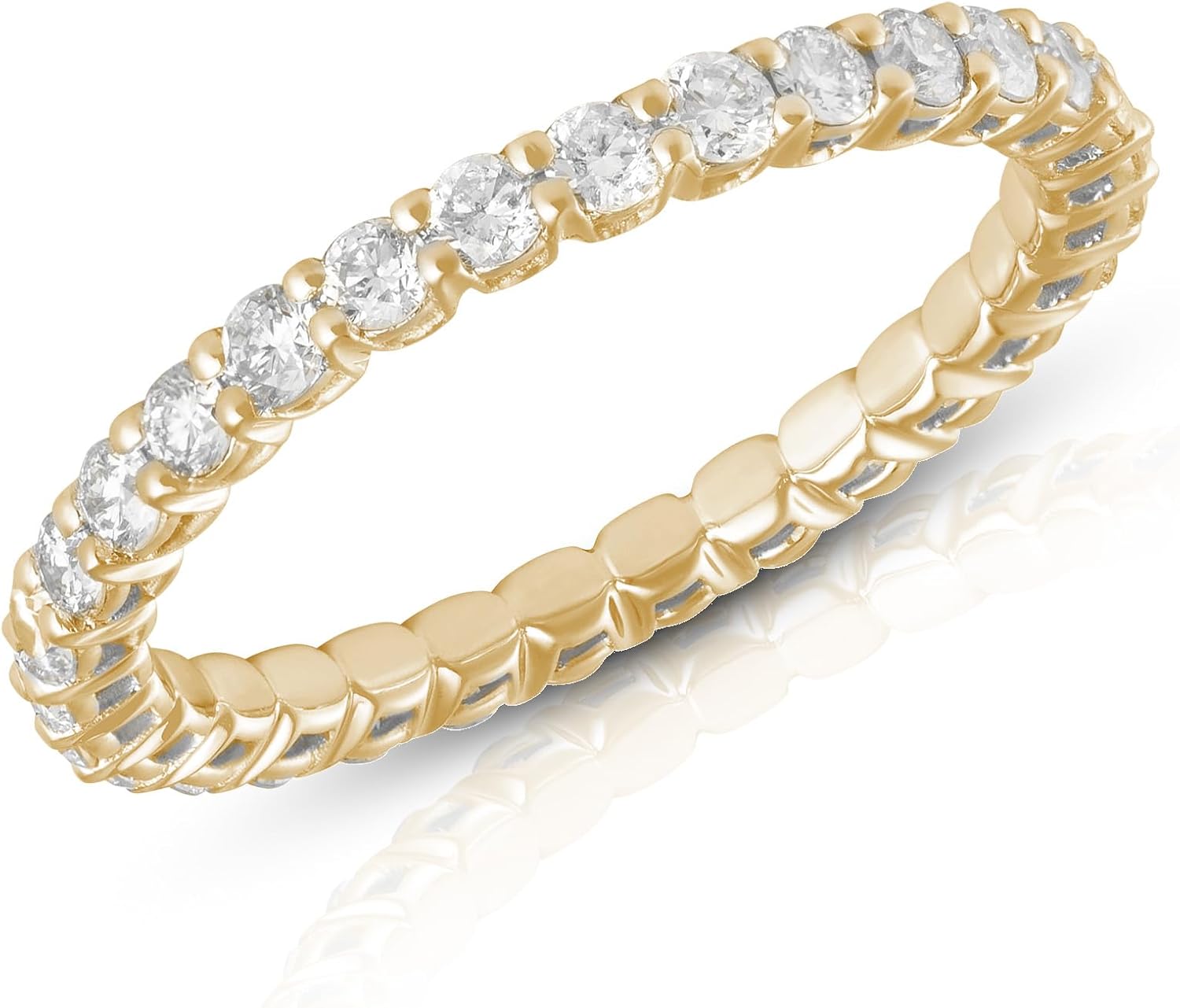 Lab Grown Diamond Eternity Band in Solid 14k Gold for Women