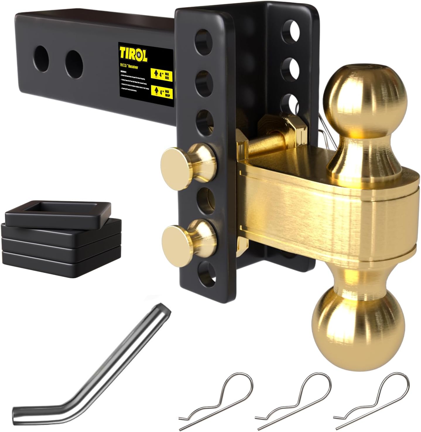 TIROL 2.5in Adjustable Trailer Hitch for Heavy Duty Towing