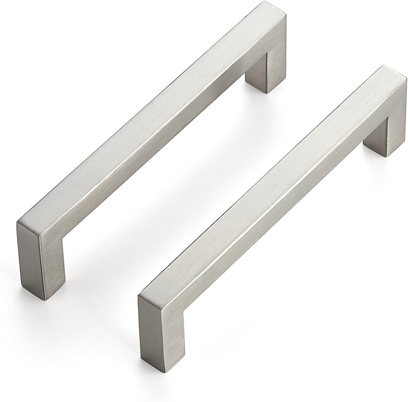 Brushed Nickel Cabinet Handles - 18 Pack Square Drawer Pulls