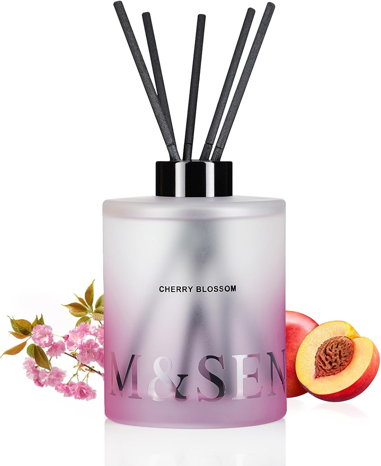 M&SENSE Cherry Blossom Reed Diffuser Set for Home Fragrance