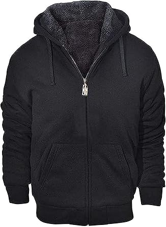 GEEK LIGHTING Heavyweight Fleece Hoodies for Men Full Zip Up