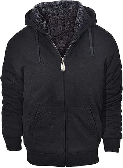GEEK LIGHTING Heavyweight Fleece Hoodies for Men Full Zip Up
