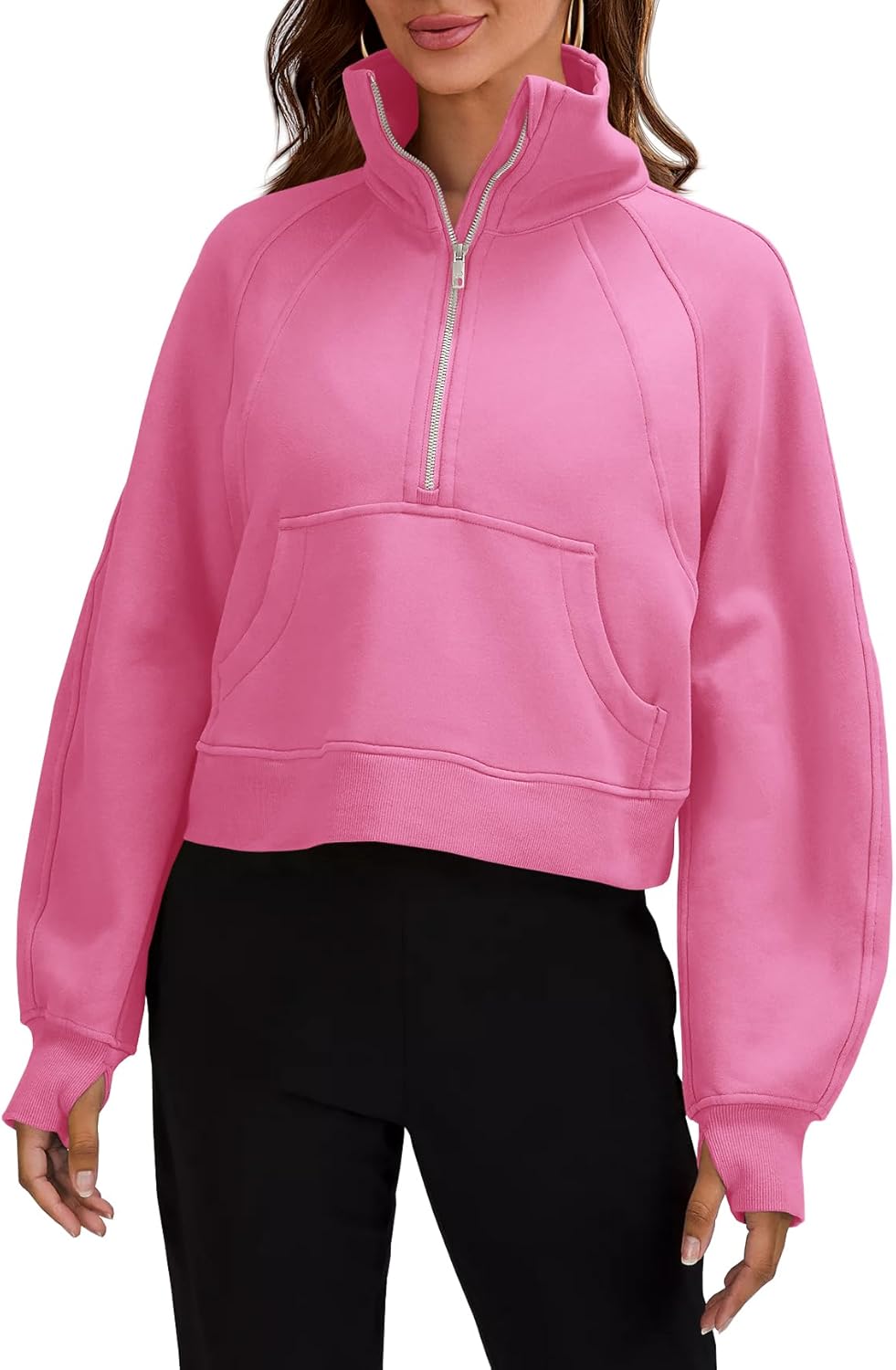 Cozy Crop Pullover with Thumb Holes by Heltapy