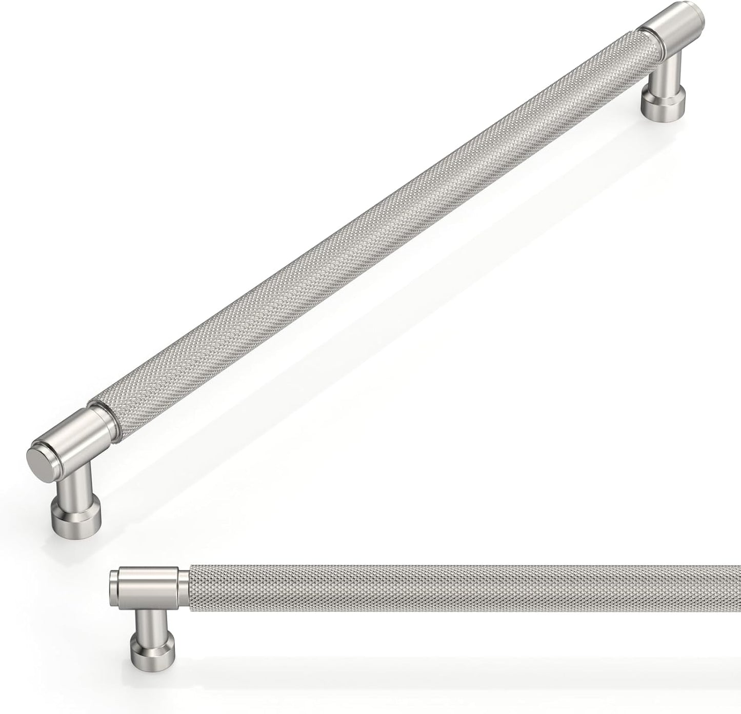 10 Pack Brushed Satin Nickel Knurled Cabinet Pulls for Drawers