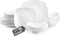 Zulay Kitchen Luna 18-Piece Porcelain Dinnerware Set - Durable White