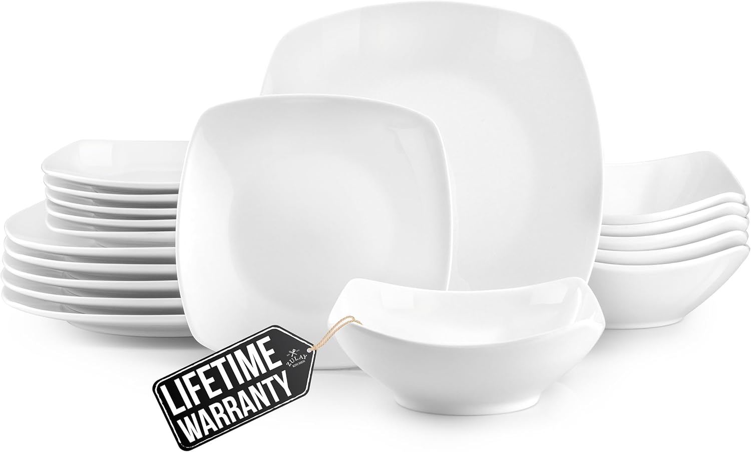 Zulay Kitchen Luna 18-Piece Dinnerware Set for Elegant Dining